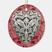 Red Round Elegant Designer Heart Ornament (Links)