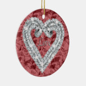 Red Round Love Diamond Heart Ornament (Rechts)