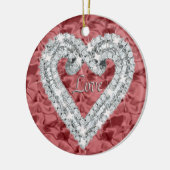Red Round Love Diamond Heart Ornament (Links)