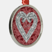 Red Round Love Diamond Heart Ornament (Rechts)