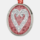 Red Round Love Diamond Heart Ornament (Links)