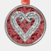 Red Round Love Diamond Heart Ornament (Voorkant)