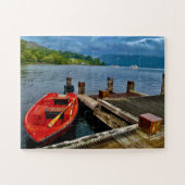 Red Rowboat at Glasgow Quiet Dock Legpuzzel (Horizontaal)