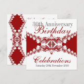 Red Royal Diva verjaardagsuitnodigingen Kaart (Voorkant / Achterkant)