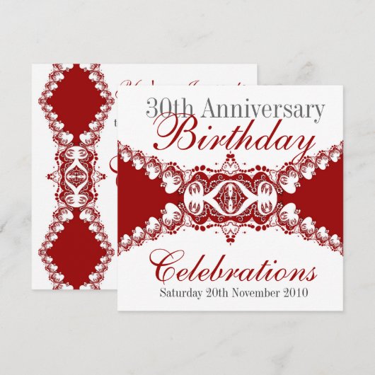 Red Royal Diva verjaardagsuitnodigingen Kaart (Voorkant / Achterkant)