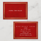 Red Royal Golden Lijst Velvet White Vip Visitekaartje (Voorkant / Achterkant)