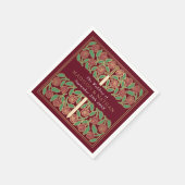 Red Royal Medieval Gold Floral Sword Wedding Servet (Hoek)