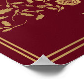 Red Royal Medieval Gold Sword Wedding Welcome Sign Poster (Hoek)