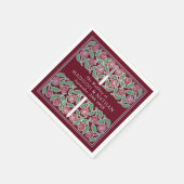 Red Royal Medieval Silver Floral Sword Wedding Servet (Hoek)