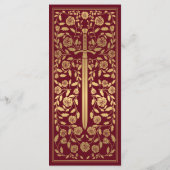 Red Royal Medieval Sword Wedding Flat Menu (Achterkant)