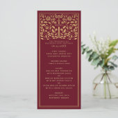 Red Royal Medieval Sword Wedding Flat Menu (Staand voorkant)