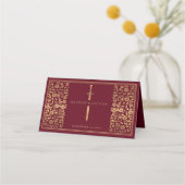Red Royal Medieval Sword Wedding Place Card Plaatskaartje (Achterkant)