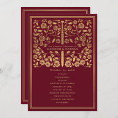 Red Royal Medieval Sword Wedding Programme Programmakaart (Voorkant / Achterkant)