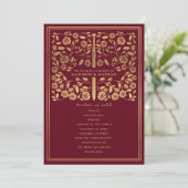 Red Royal Medieval Sword Wedding Programme Programmakaart (Staand voorkant)