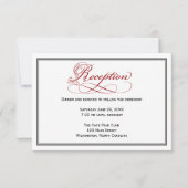 Red Royal Script Wedding Reception Kaart (Voorkant)