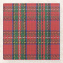 Red Royal Stewart Tartan Glas Onderzetter
