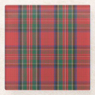 Red Royal Stewart Tartan Glas Onderzetter Glazen Onderzetter