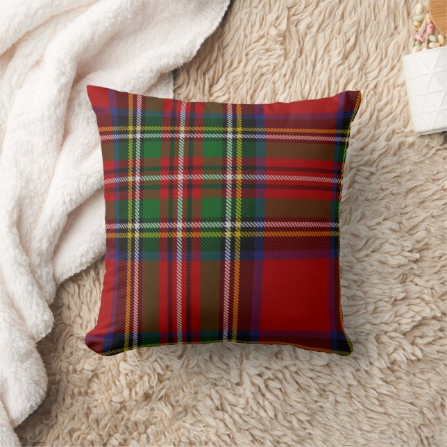 Red Royal Stewart Tartan Sierkussen (Deken)