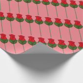 Red Roze Long Stem Rozen Flowers Valentijnsdag Cadeaupapier (Hoek)