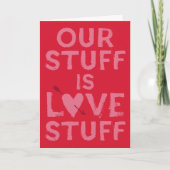Red Roze onze spullen zijn Love Stuff Valentijnsda Feestdagen Kaart (Voorkant)