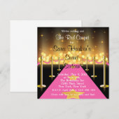 Red/roze tapijt Hollywood Sweet 16 Invite Kaart (Voorkant / Achterkant)