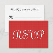 Red RSVP Damask Wedding S221 Kaartje (Voorkant / Achterkant)
