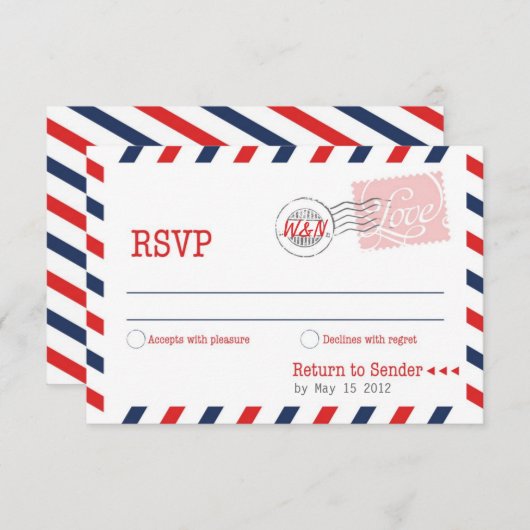 Red RSVP Postal Service Collectie (Voorkant / Achterkant)