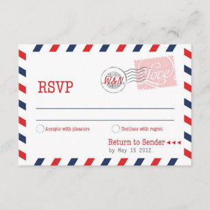 Red RSVP Postal Service Collectie Kaartje