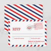 Red RSVP Postal Service Collectie Kaartje (Voorkant / Achterkant)