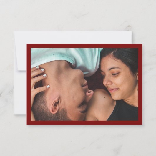 Red RSVP QR Code Card for Modern Wedding (Achterkant)