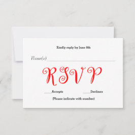 Red RSVP - Reactie op ontvangst kaart