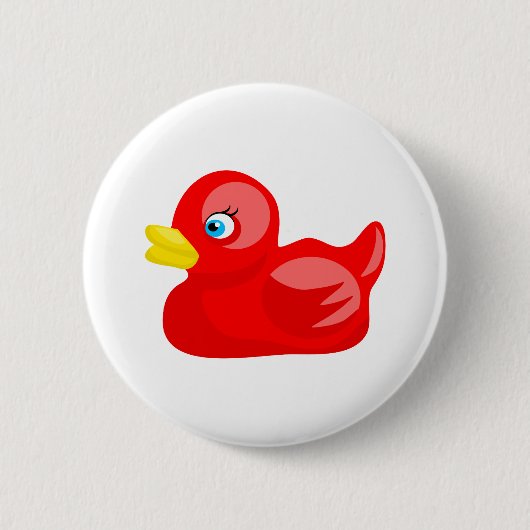 Red Rubber Duck Ronde Button 5,7 Cm (Voorkant)