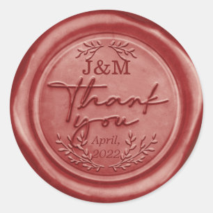  Red Rubber Wax bedankt Ronde Sticker