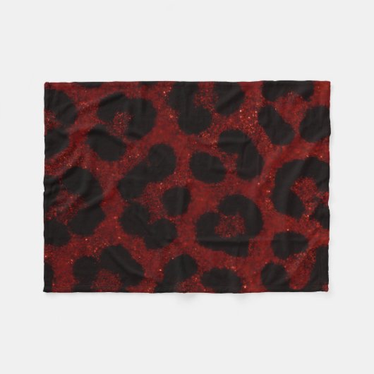 Red Ruby Animal Print Balket Fleece Deken (Voorkant (Horizontaal))