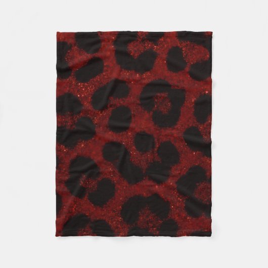 Red Ruby Animal Print Balket Fleece Deken (Voorkant)