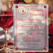Red Ruby Diamond 40ste bruiloft Jubileum Party Acryl Uitnodigingen