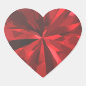 Red Ruby Diamond Valentijnsdag Hart Sticker (Voorkant)