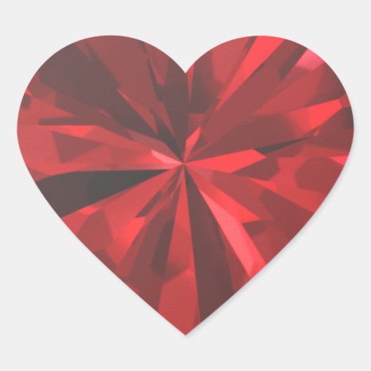 Red Ruby Diamond Valentijnsdag Hart Sticker (Voorkant)