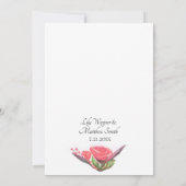 Red Ruby Floral Roos Greenery Wedding Invitation Kaart (Achterkant)