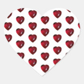 Red Ruby Gemstone Hart Sticker (Voorkant)