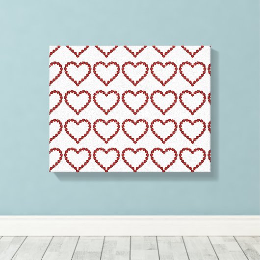 Red Ruby Gemstone Heart Canvas Afdruk (Insitu (Houten vloer))