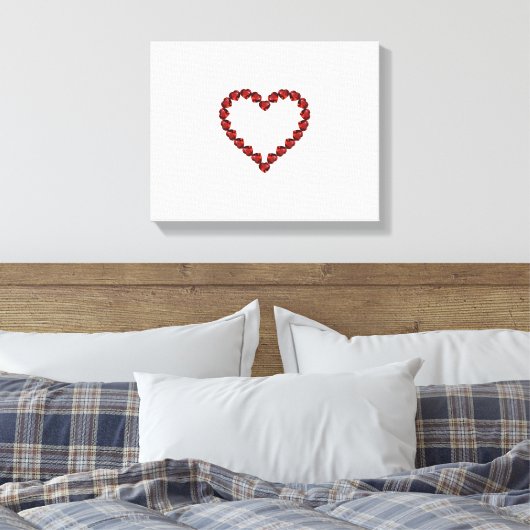 Red Ruby Gemstone Heart Canvas Afdruk (Insitu (Slaapkamer))