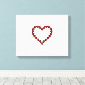 Red Ruby Gemstone Heart Canvas Afdruk (Insitu (Houten vloer))