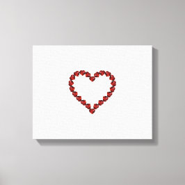 Red Ruby Gemstone Heart Canvas Afdruk