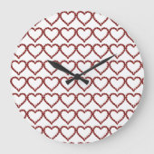 Red Ruby Gemstone Heart Grote Klok (Voorkant)