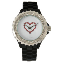 Red Ruby Gemstone Heart Horloge