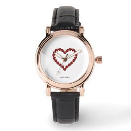 Red Ruby Gemstone Heart Horloge