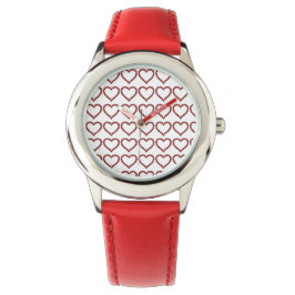 Red Ruby Gemstone Heart Horloge