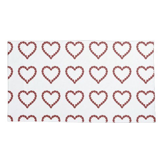 Red Ruby Gemstone Heart Kussensloop (Achterkant-Links)