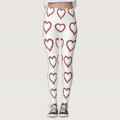 Red Ruby Gemstone Heart Leggings (Voorkant)